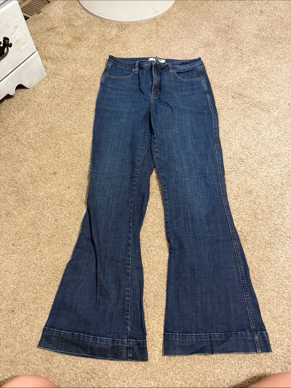High-Rise Dark Blue Flare Jeans for Women
